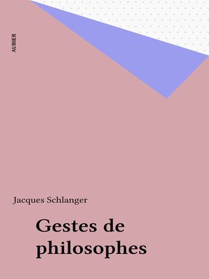 cover image of Gestes de philosophes